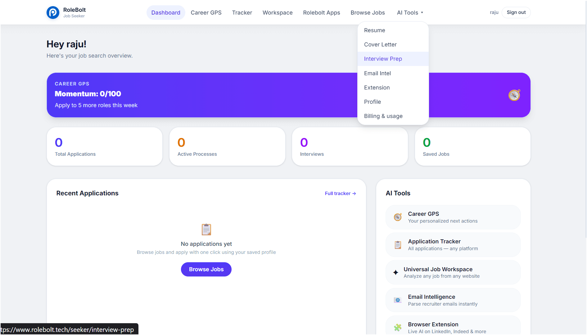 Rolebolt universal job application tracker