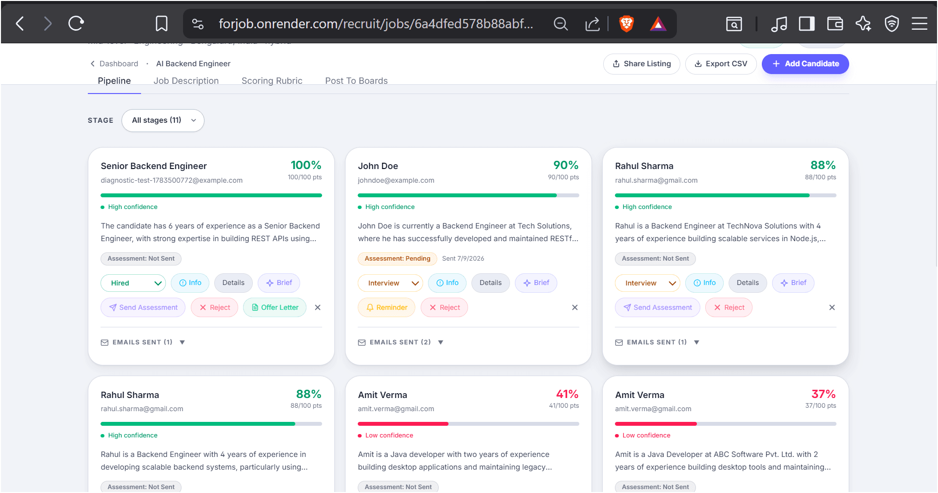 AI-Scored Candidate Pipeline