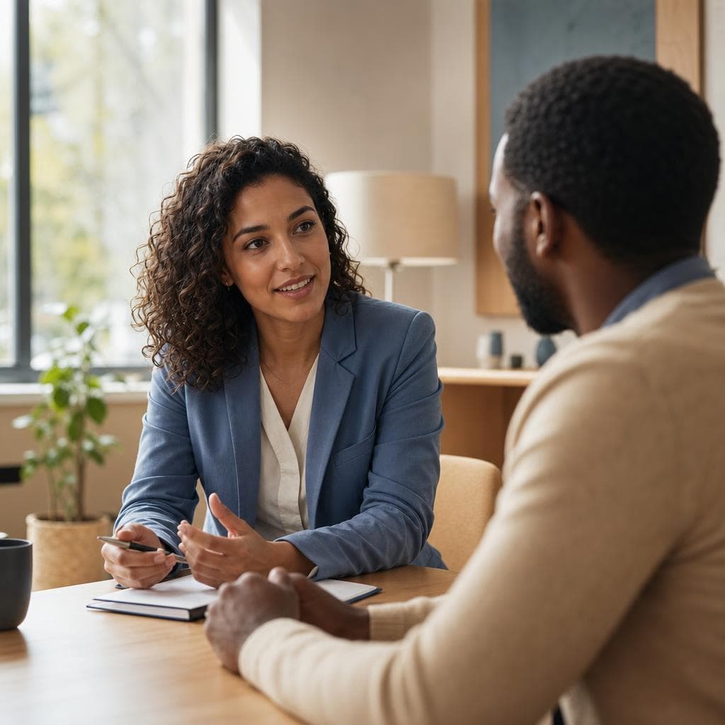 Professional interview conversation
