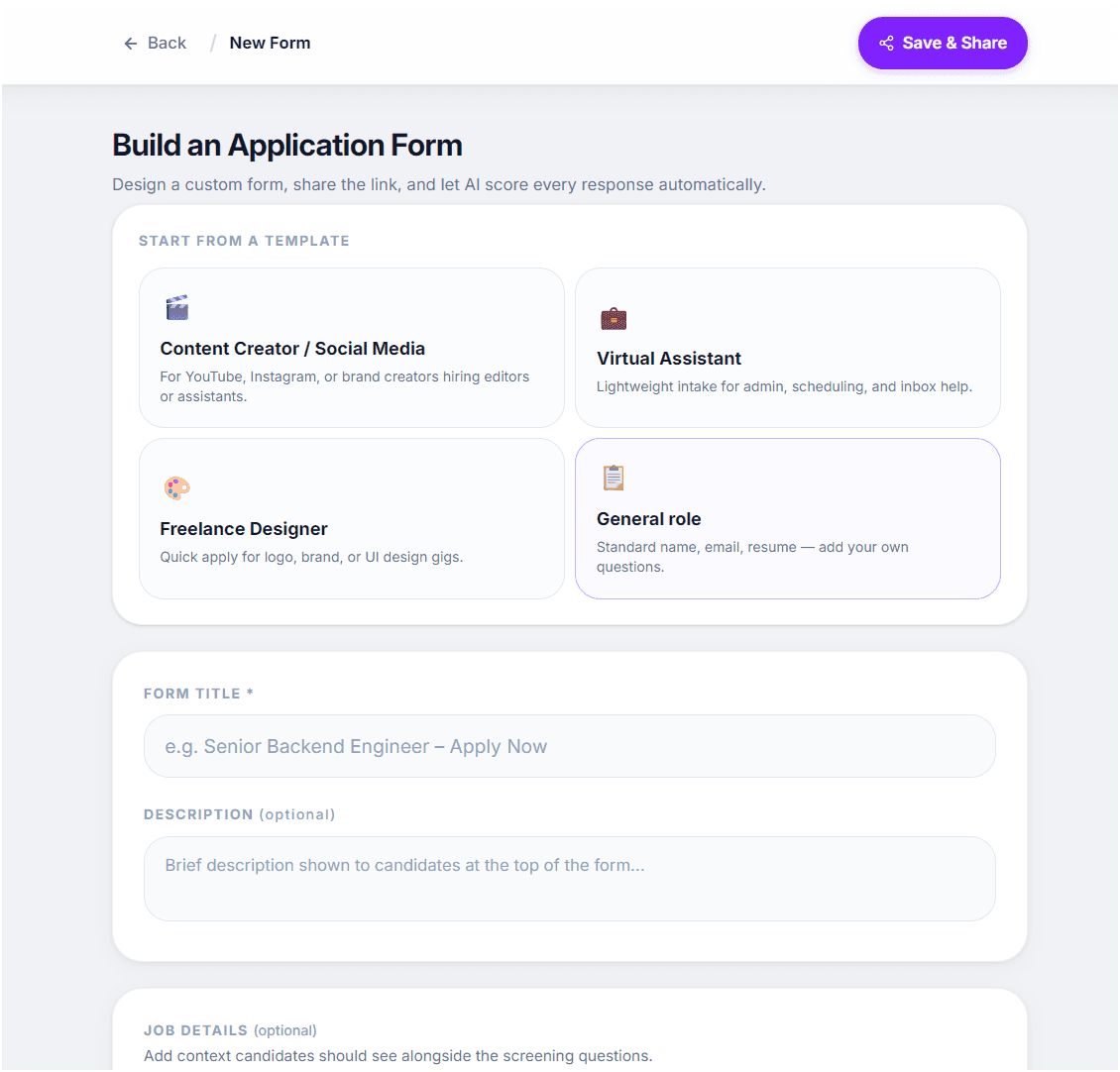 Application Form Builder
